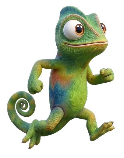 Nex, the Unexus chameleon, running